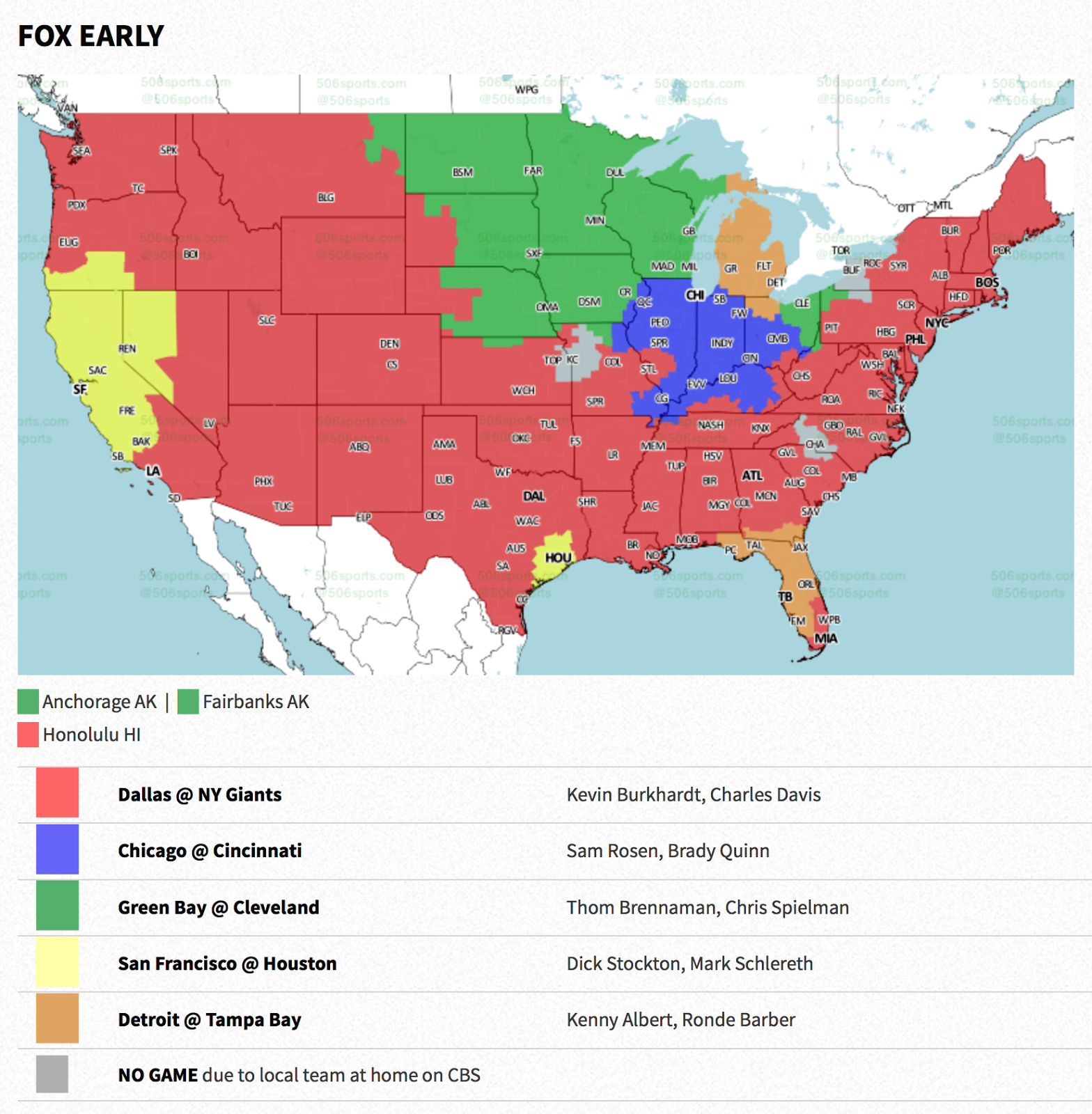 PACKERVILLE, U.S.A. Week 14 NFL TV Maps