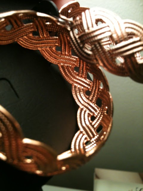 rose gold hoops. Woven Rose Gold Hoops on