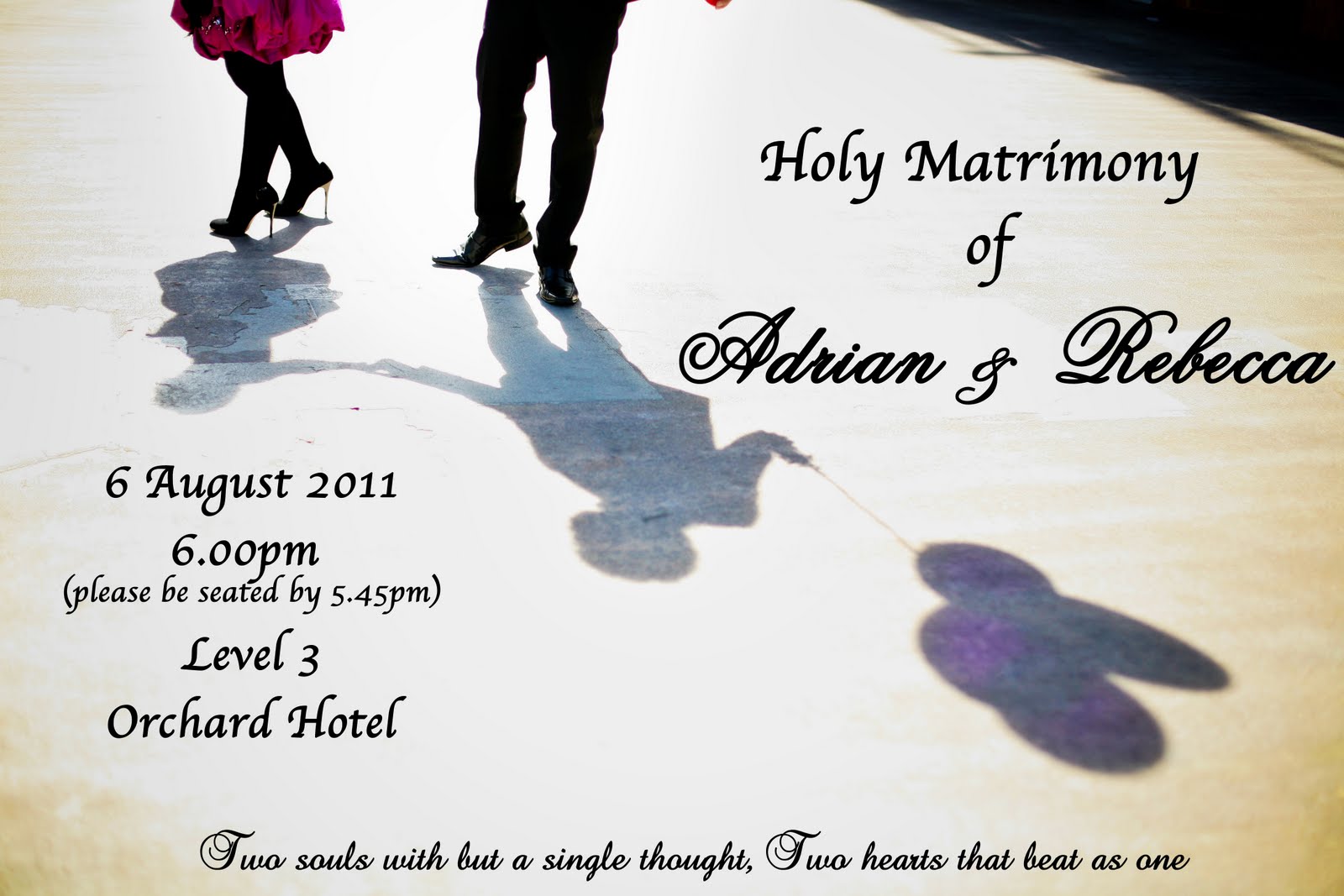 you + me = us: Holy Matrimony Invitation