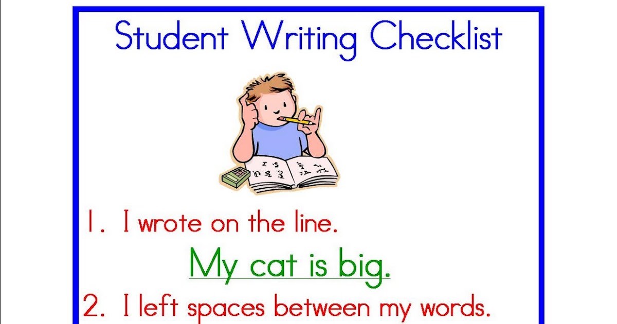My First Grade Backpack Student Writing Checklist