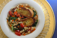 White Bean and Baby Kale Stew with Baguette Croutons