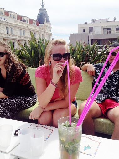 Loved the straws! Me and the giant mojito at the 3.14 Hotel Cannes Pool Party