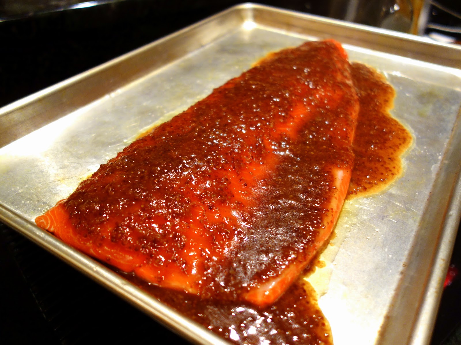 Fresh Local and Best Salmon with Brown Sugar and Mustard Glaze