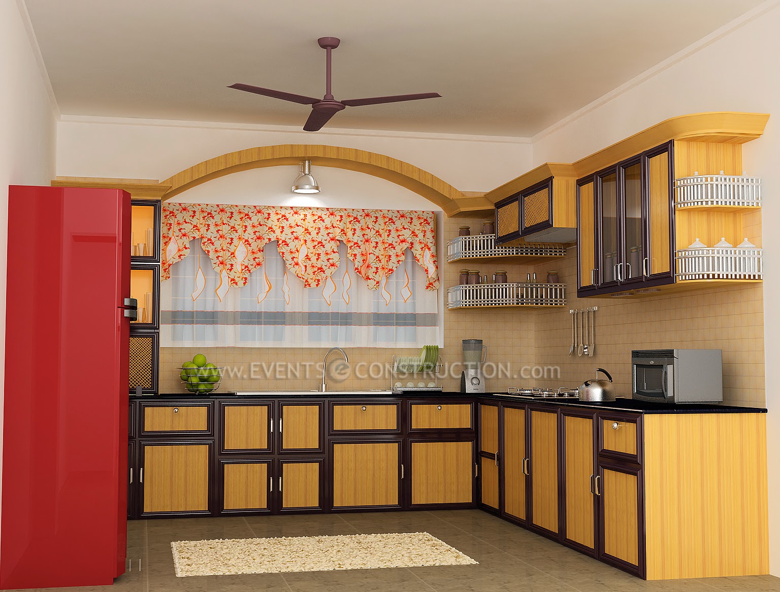 Evens Construction Pvt Ltd: Simple kerala kitchen interior design