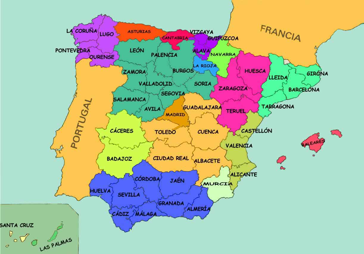 Resultado de imagen de mapa provincias españa