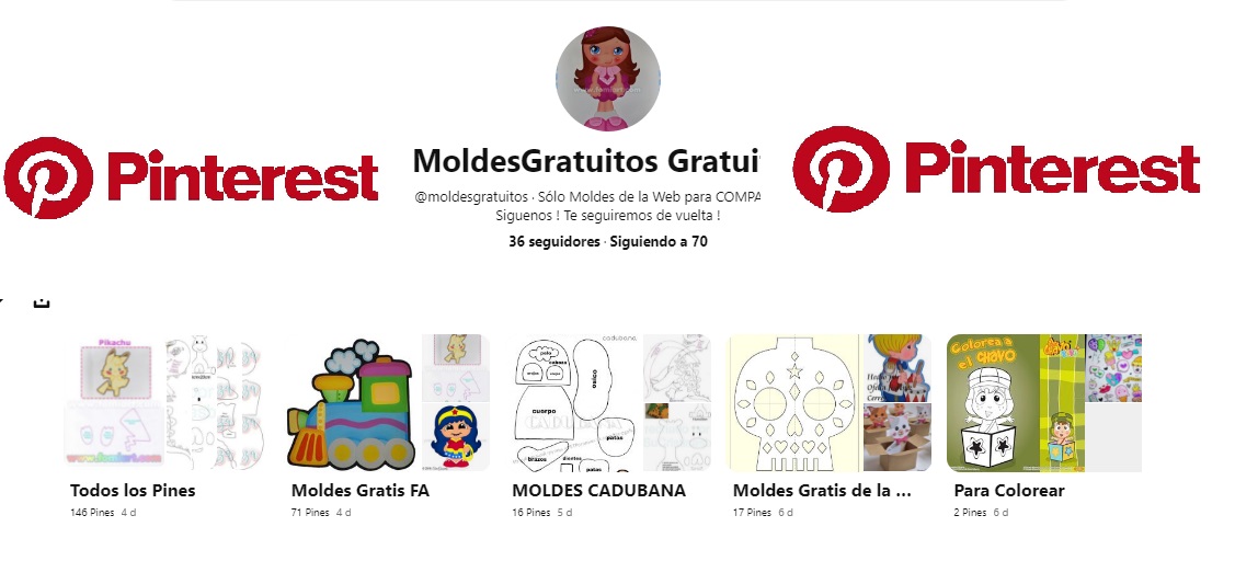 ¡ MOLDES GRATIS EN PINTEREST!