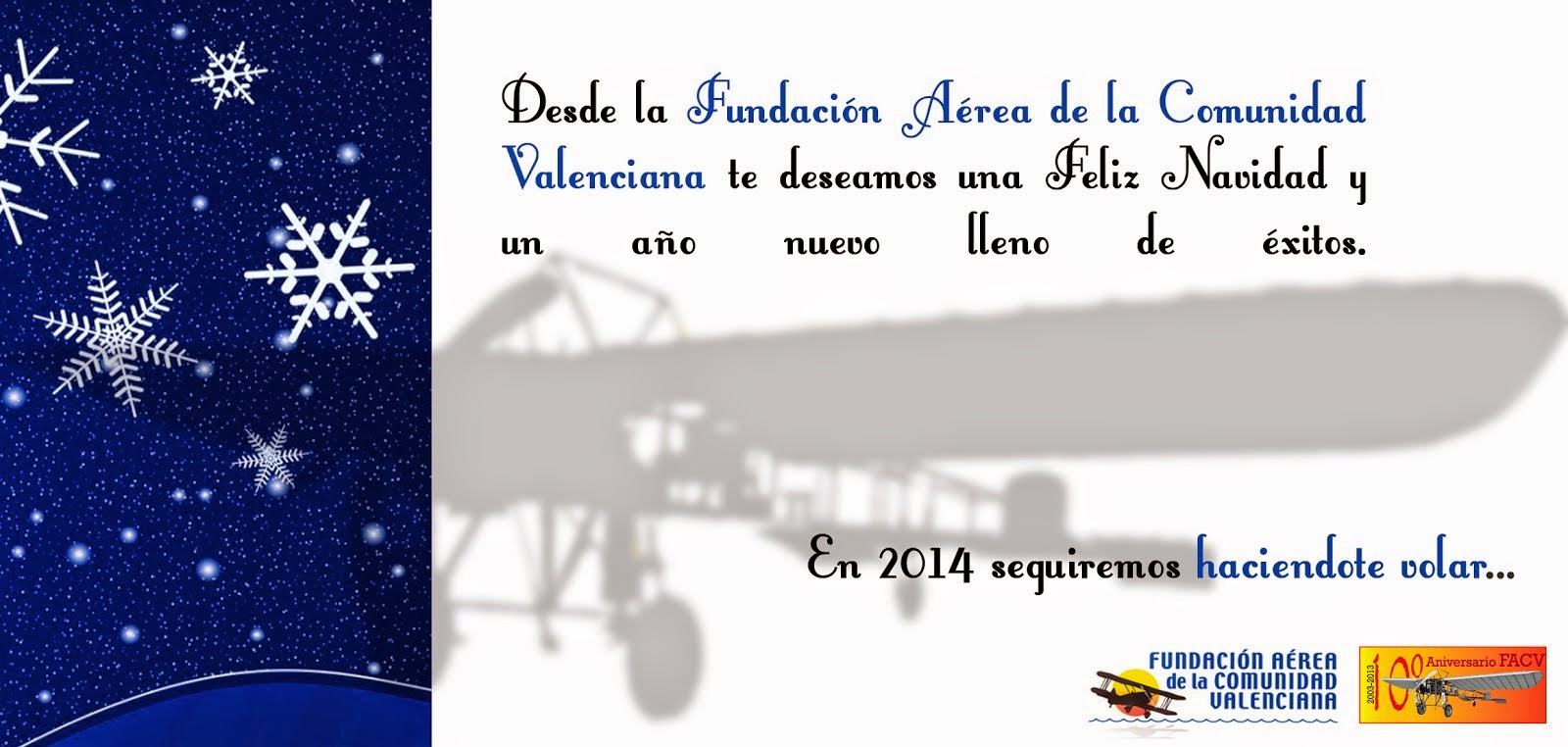 2013.- Felicitación de Navidad de la Fundación Aérea de la Comunidad Valenciana