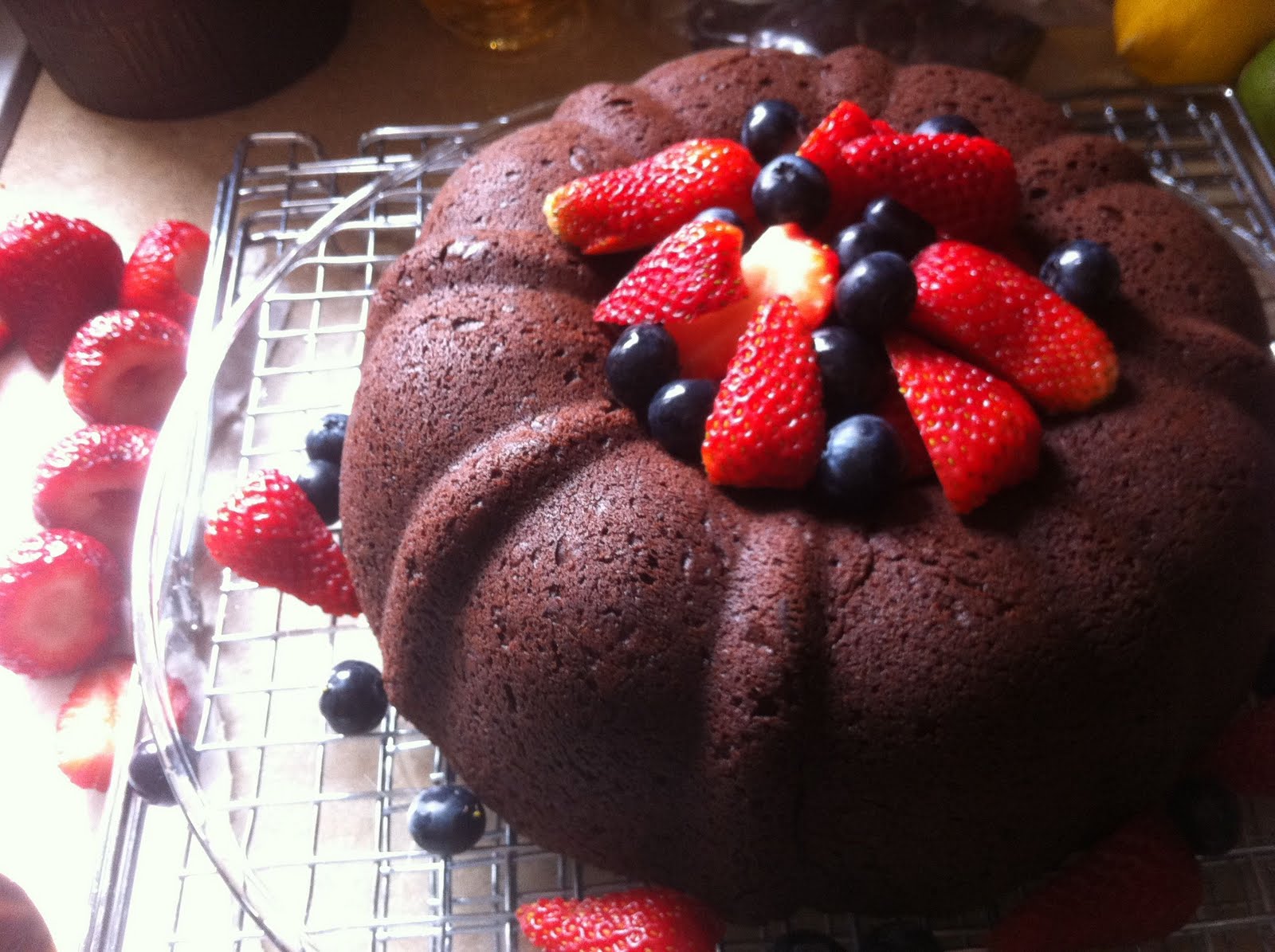Naked Cupcakes Chocolate Bundt Cake With Fresh Berries