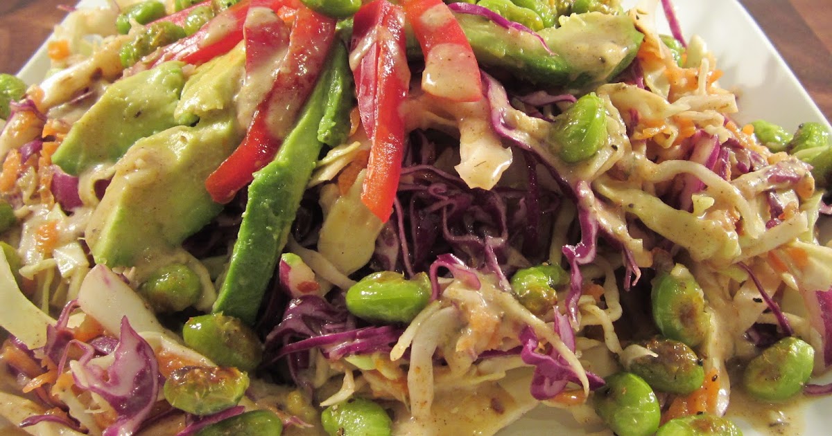 Vegetarian Hates Vegetables Caribbean Jerk Jicama Slaw with Roasted Edamame and Avocado