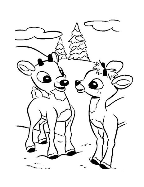 Rudolph Reindeer Coloring Page
