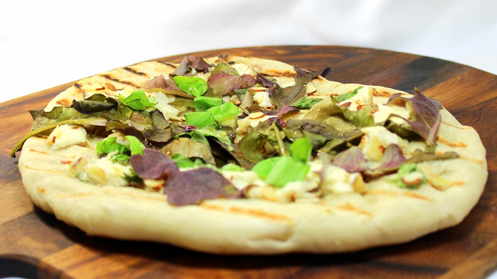 52 Ways to Cook GRILLED PIZZA Goat Cheese Honey Almond Arugula Pizza