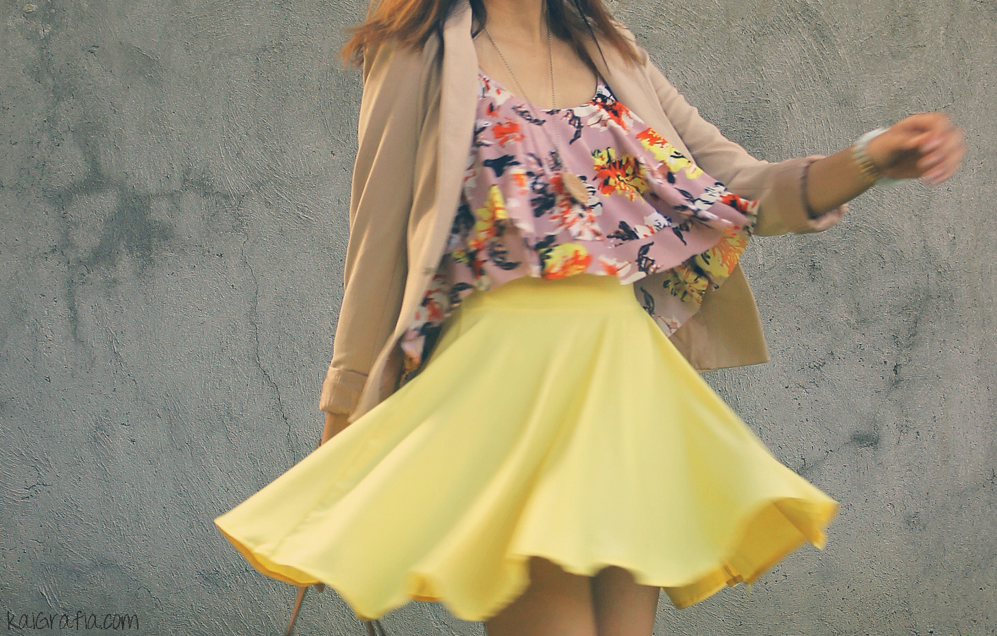 Pastel Yellow and Floral Combo 