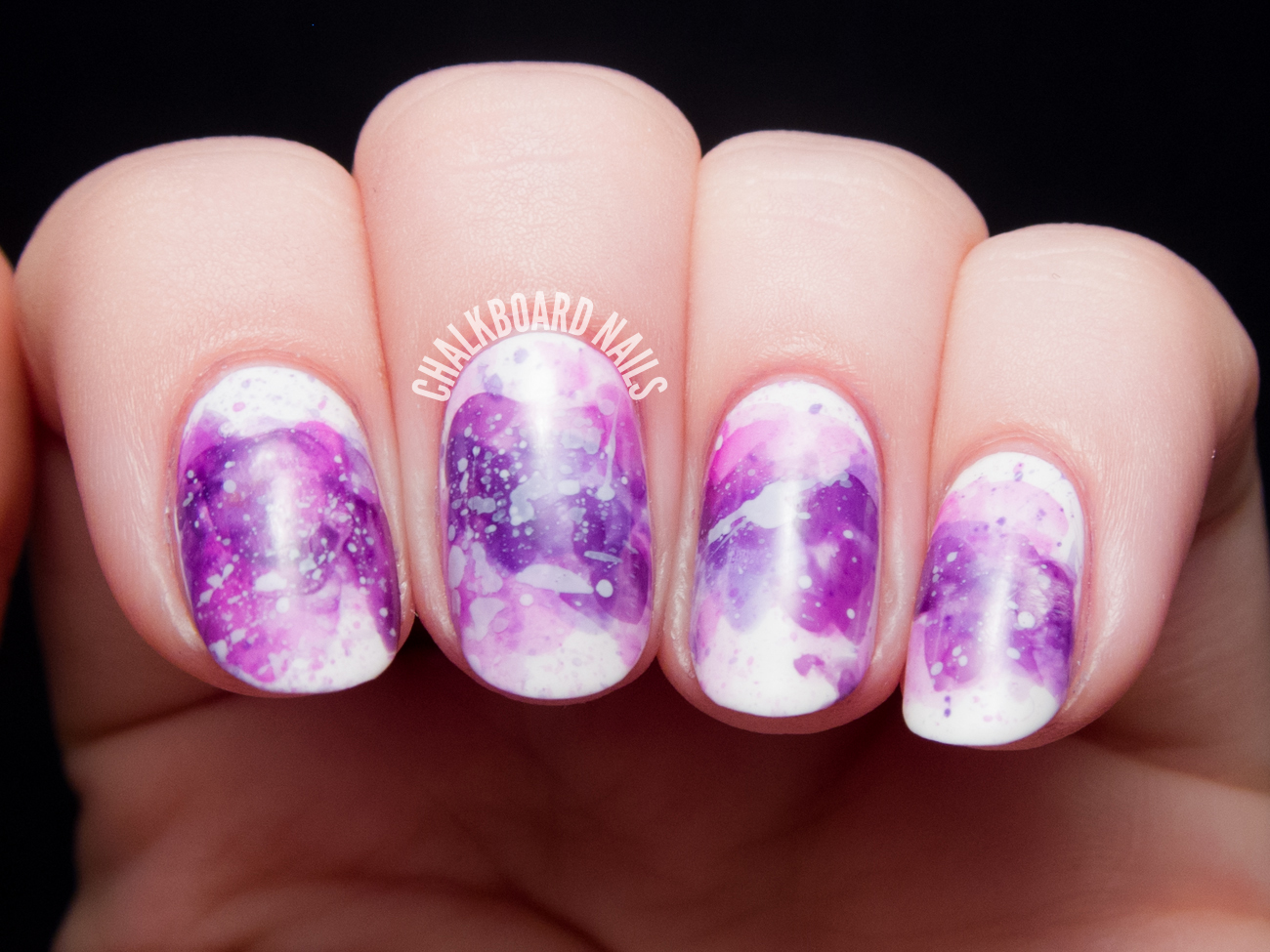 Violet watercolor wash by @chalkboardnails