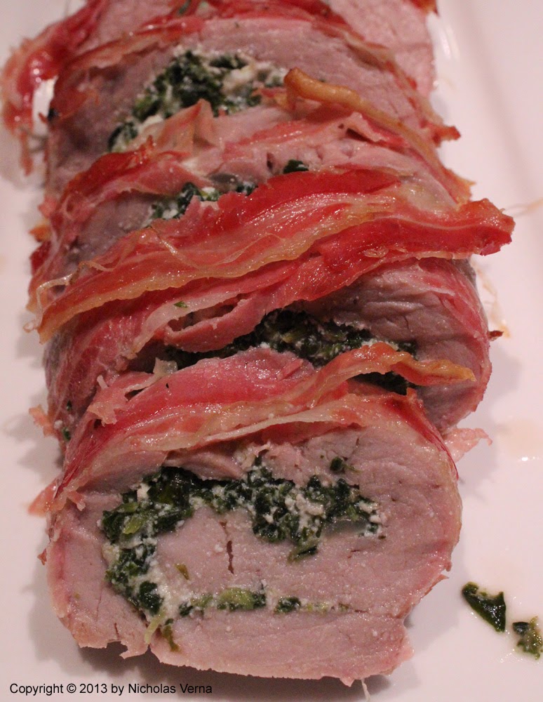 ItalianFusion Stuffed Pork Tenderloin with Spinach and Pancetta