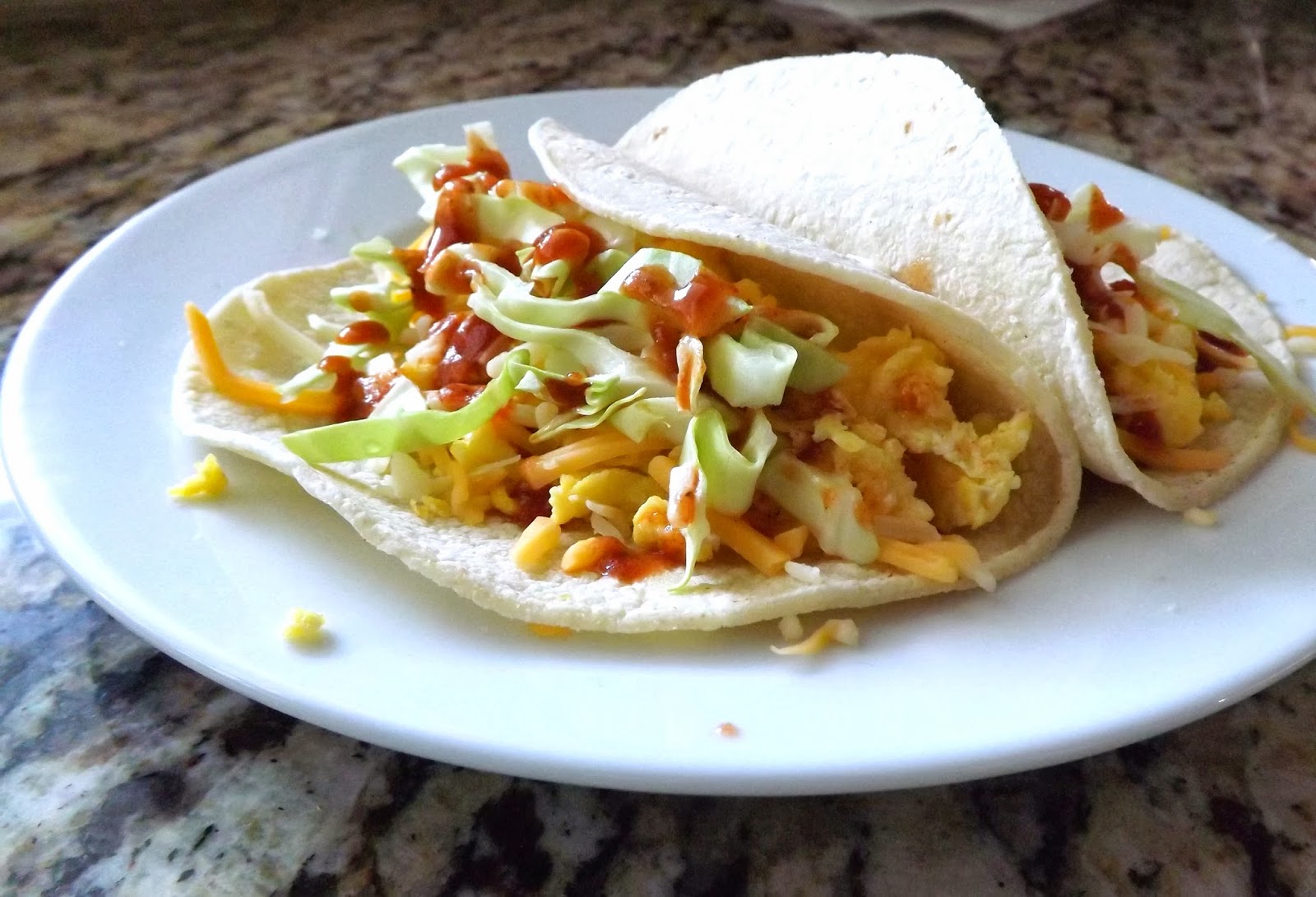 The BakeOff Flunkie Egg & Cabbage Tacos