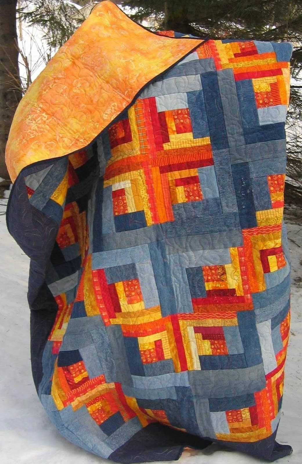 Quilt Inspiration: Free pattern day ! Denim quilts