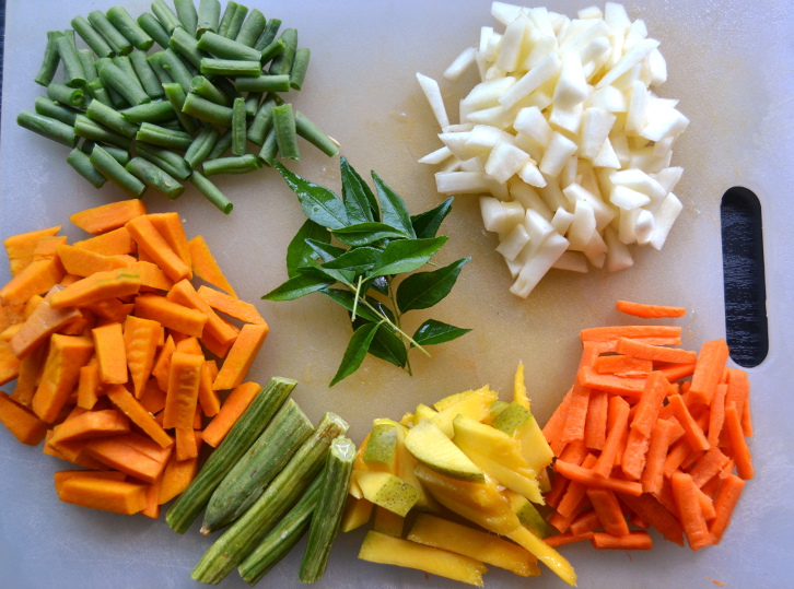 Kerala Style Avial..Mixed vegetables with coconut. Forks N Knives