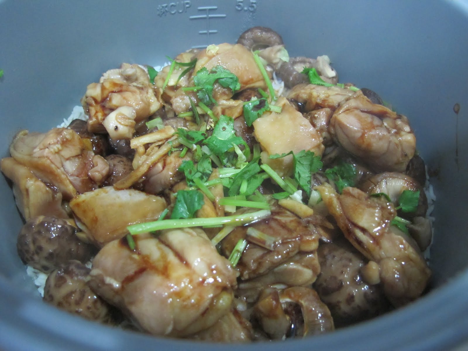 Food & Travel with Maria Onepot steamed Chinese chicken mushroom rice