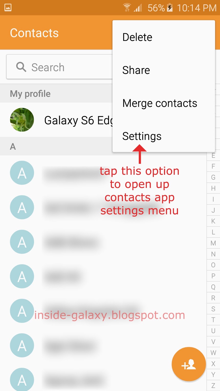 Inside Galaxy Samsung Galaxy S6 Edge How to Import .VCF Files to the