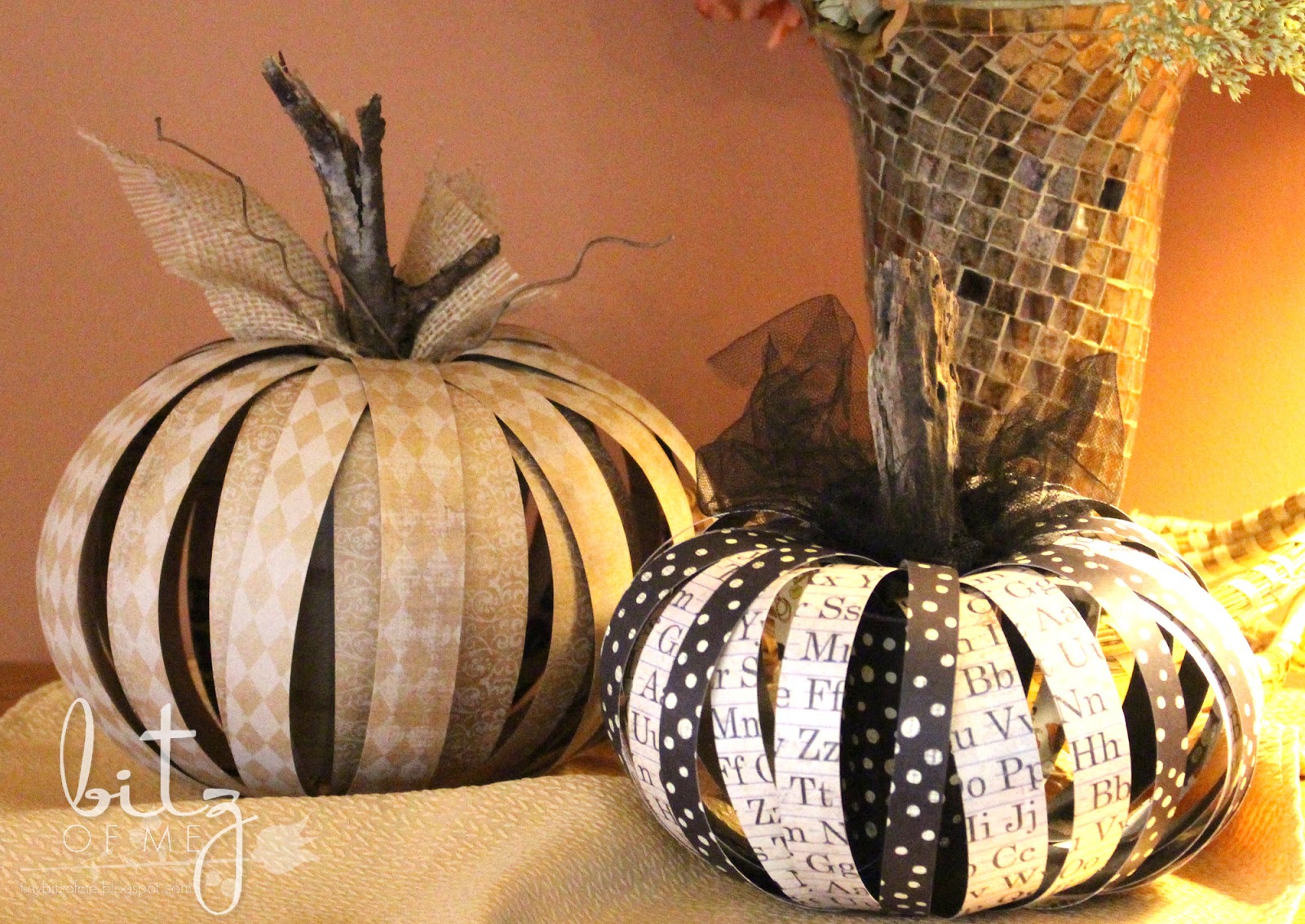 Paper Scrap Pumpkins..DIY! Bitz of Me