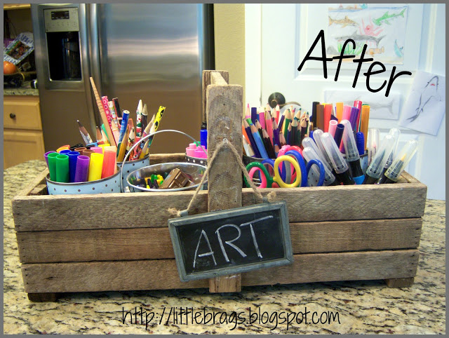 From old toolbox to adorable art caddy! By Little Brags featured on I Love That Junk