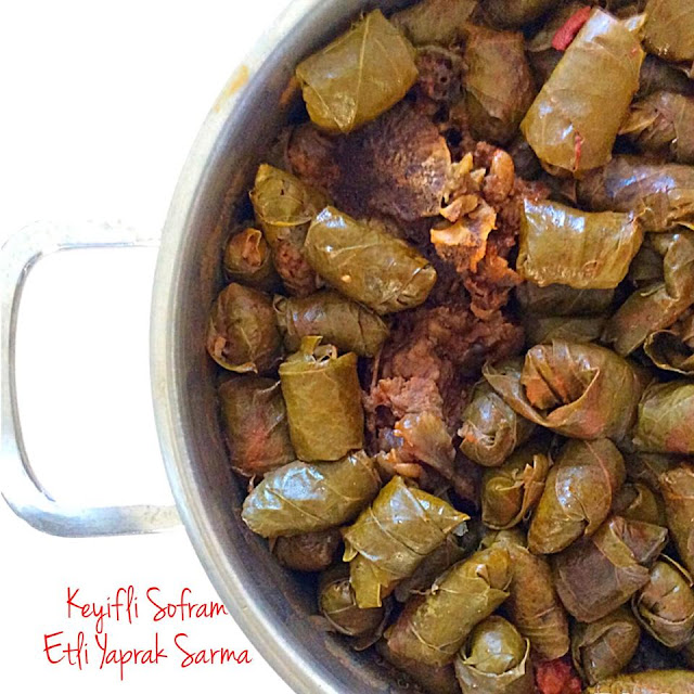 KEYİFLİ SOFRAM ETLİ YAPRAK SARMA TARİFİ ERZİNCAN ETLİ YAPRAK SARMA