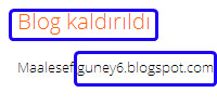Blog’un kaldırıldığı bilgisi