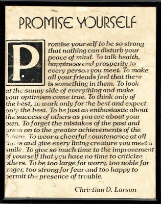 Promise Yourself, First