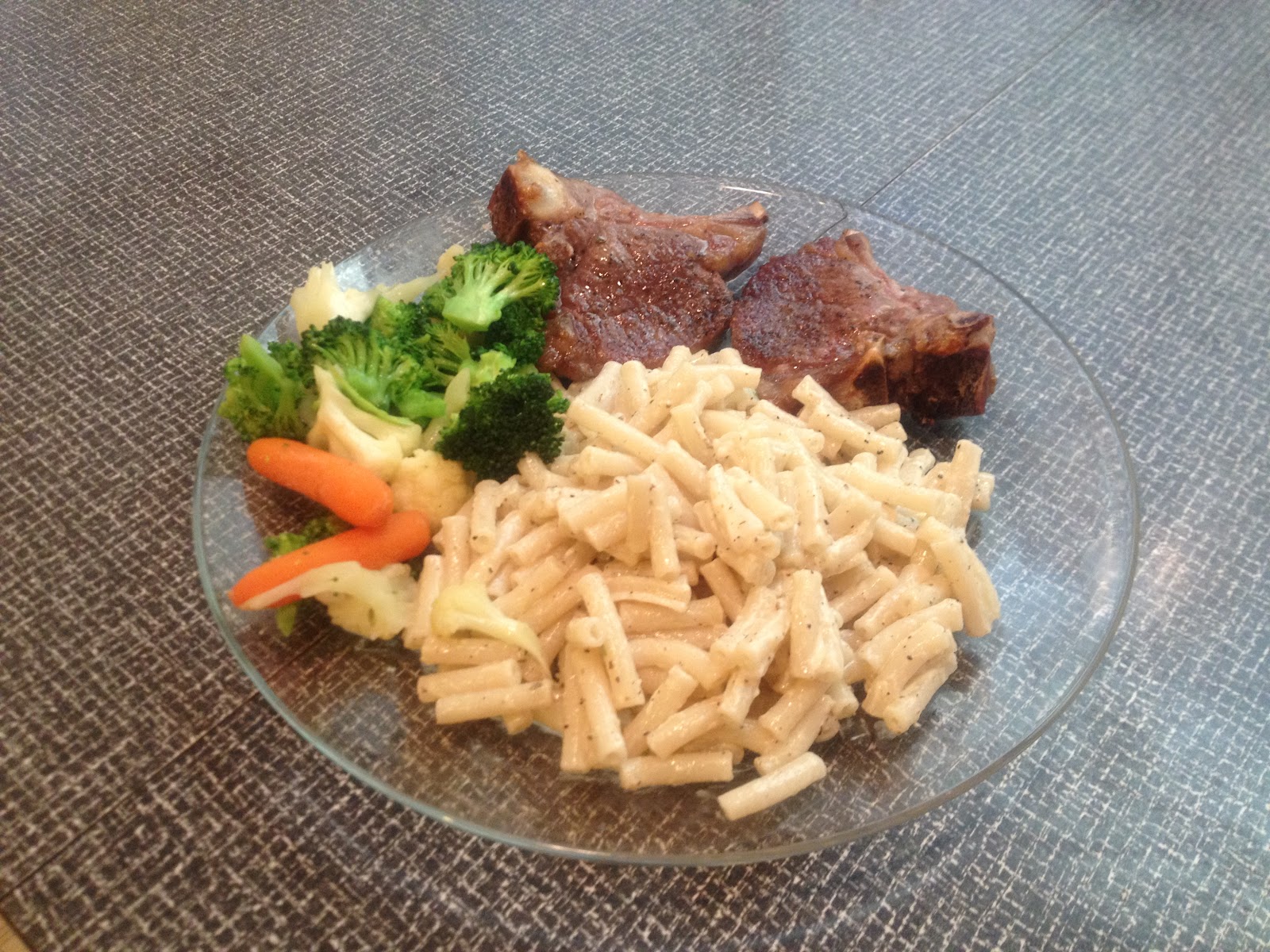 simple, beautiful, magical Lamb Loin Chops with Macaroni