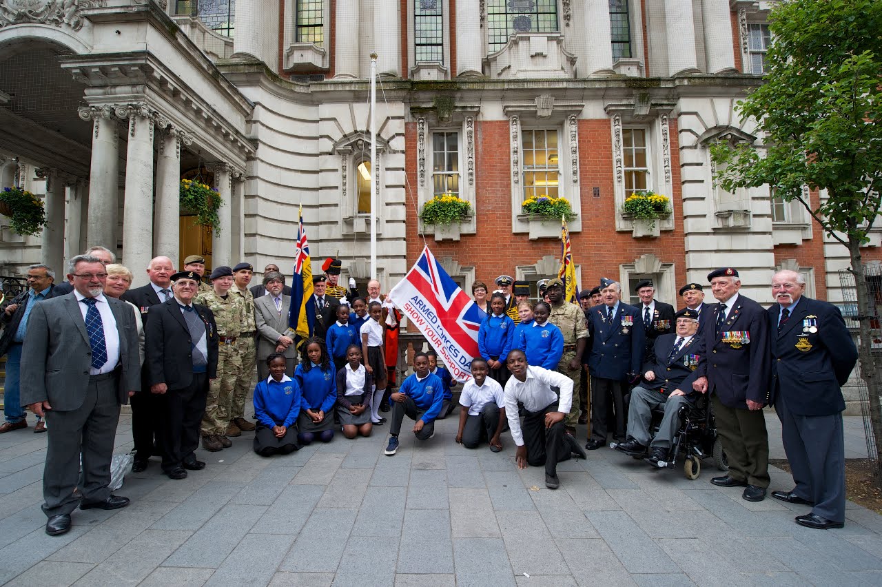 Woolwich: Armed Forces Day Flag raised in Royal Greenwich