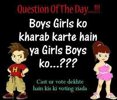 Boys Vs girls fight club: Question of the day