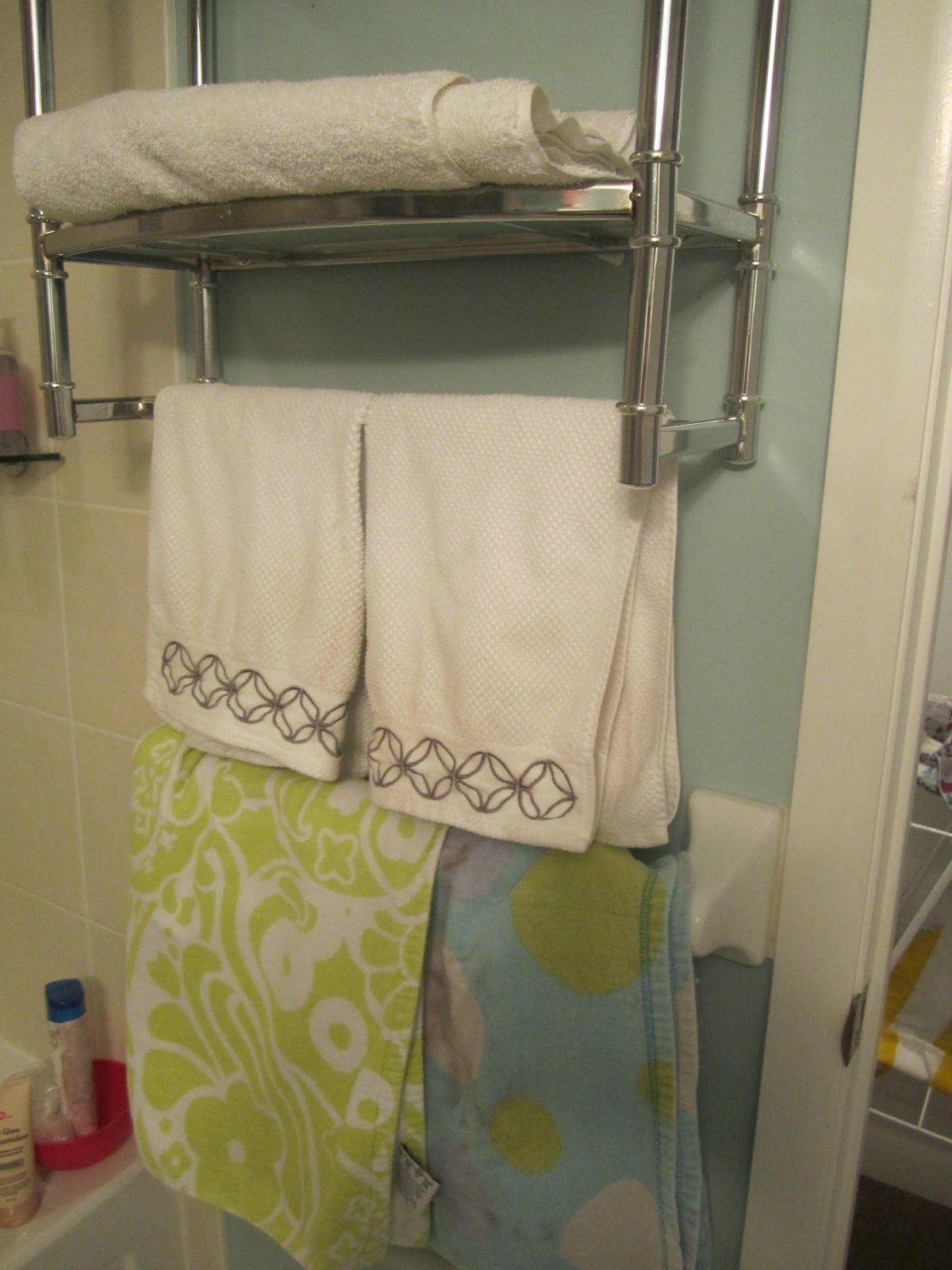 Waffling I Had a Rackcident {How to Remove a Glued on Towel Rack}