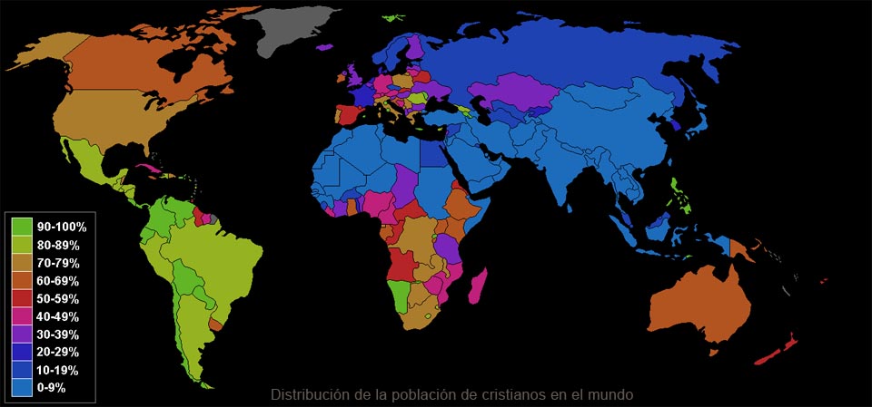 mapa del cristianismo en el mundo actual