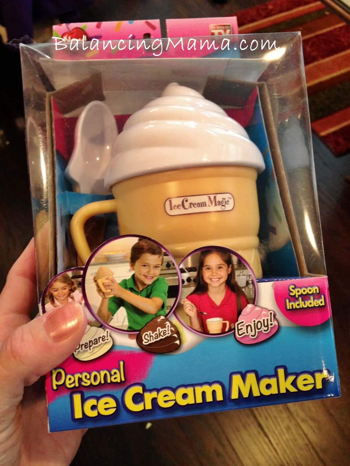 From BalancingMama Kids can make their own ice cream with a shake