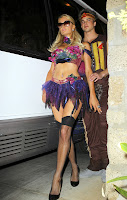 Paris Hilton leggy in a Halloween costume