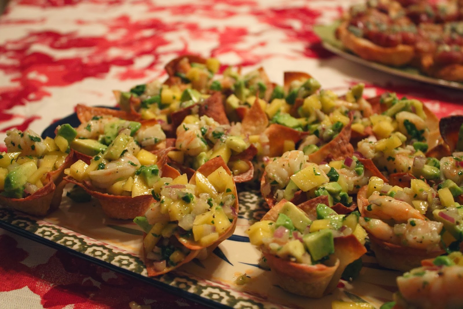 Sarah S Life In Food Mango Shrimp And Avocado Wonton Cups