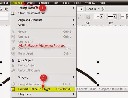 Convert Outline To Object di CorelDRAW « Motif Web