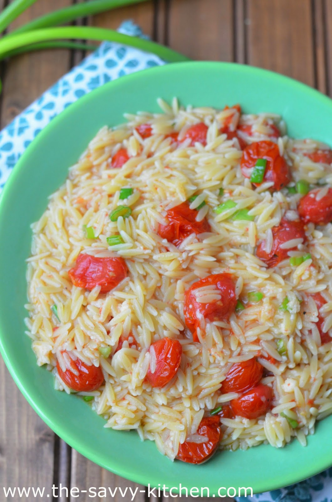 The Savvy Kitchen Orzo with Roasted Garlic Tomatoes and Parmesan