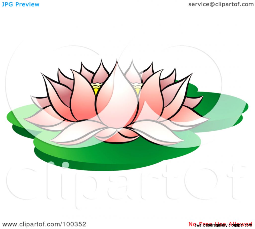 Royalty Free RF Clipart Illustration of a Blooming Pink Lotus On Royalty Free RF Clipart Illustration of a Blooming Pink Lotus On