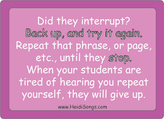 Interrupting - Getting Control of a Talkative Class - HeidiSongs