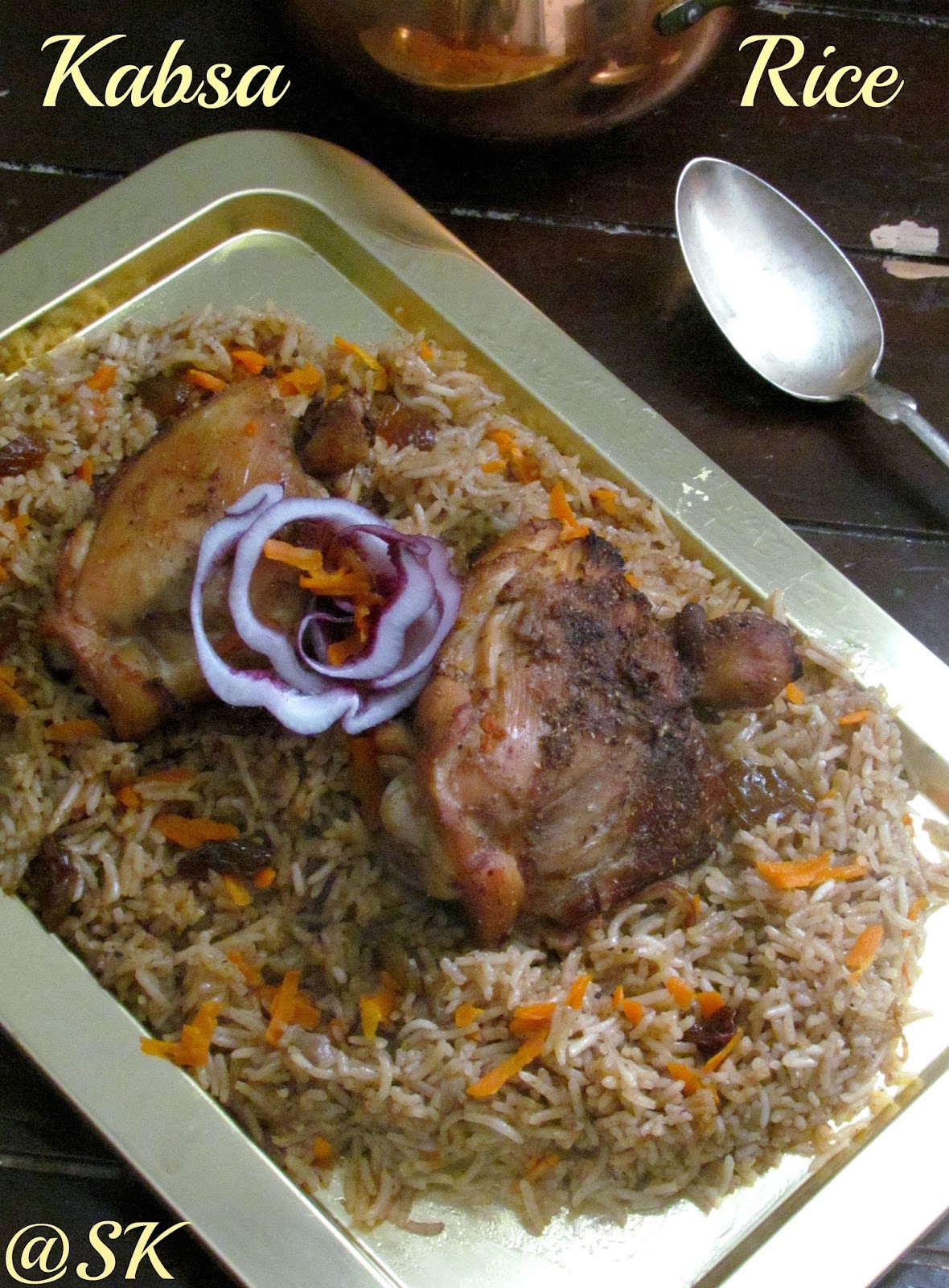 kabsa rice - famous saudi chicken rice - step by step