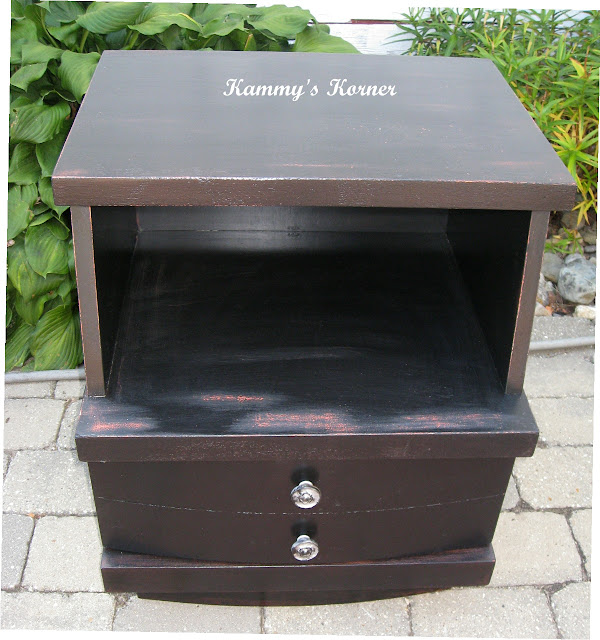Kammy's Korner Black and Red Distressed Nightstand