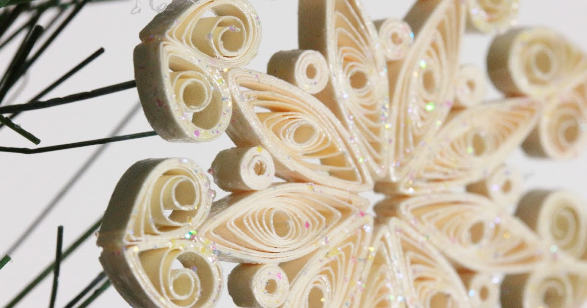 Love in Envelope Cream Colored Quilled Snowflake Handmade Ornament