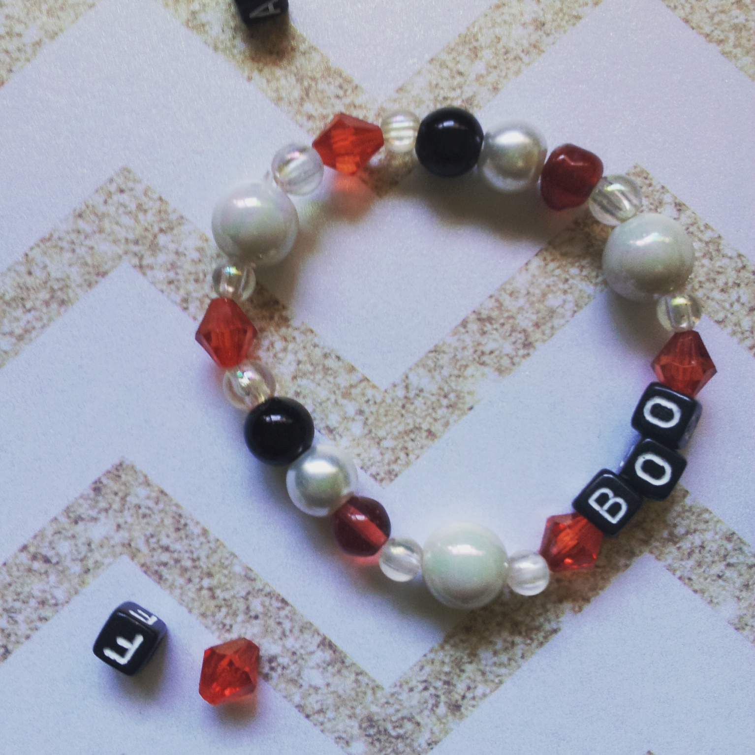 tea and craft Pastel alphabet bead bracelets