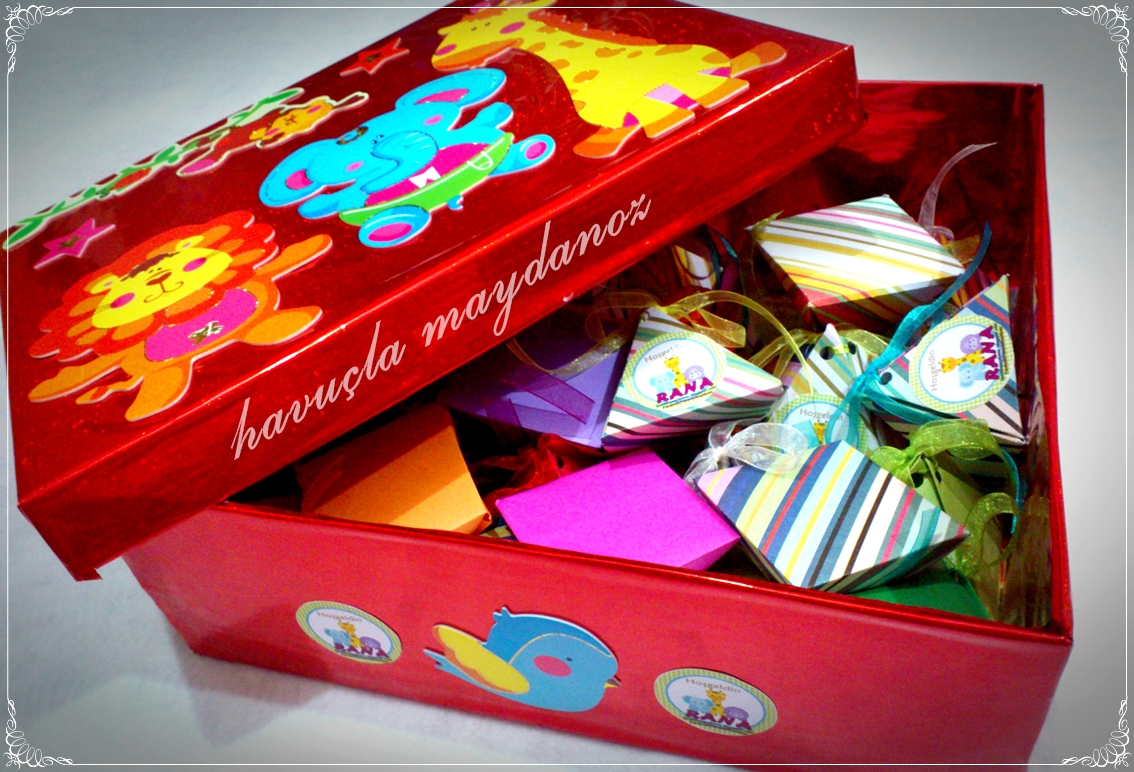 * Havuçla Maydanoz * Piramit Kutu Bebek Şekerleri