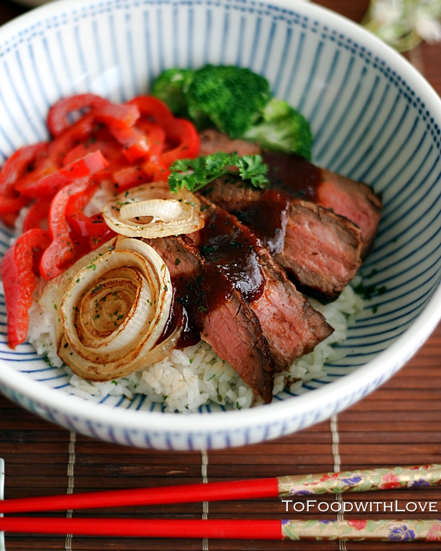 To Food with Love: Steak and Onion Rice Bowl