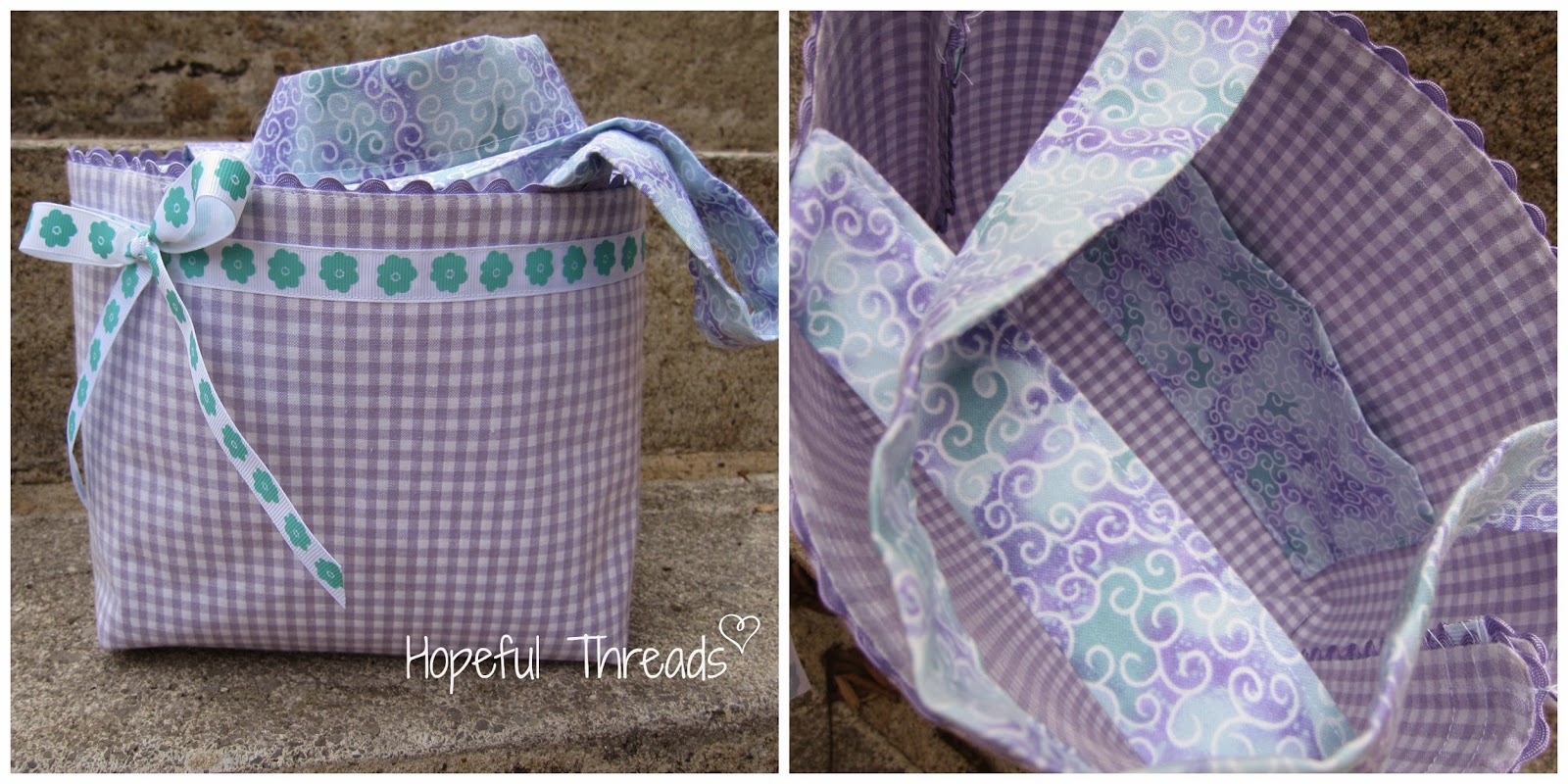 Hopeful Threads Petite Placemat Tote Tutorial