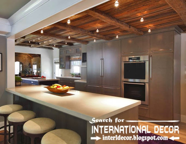 modern kitchen ceiling designs ideas, wood ceiling for kitchen