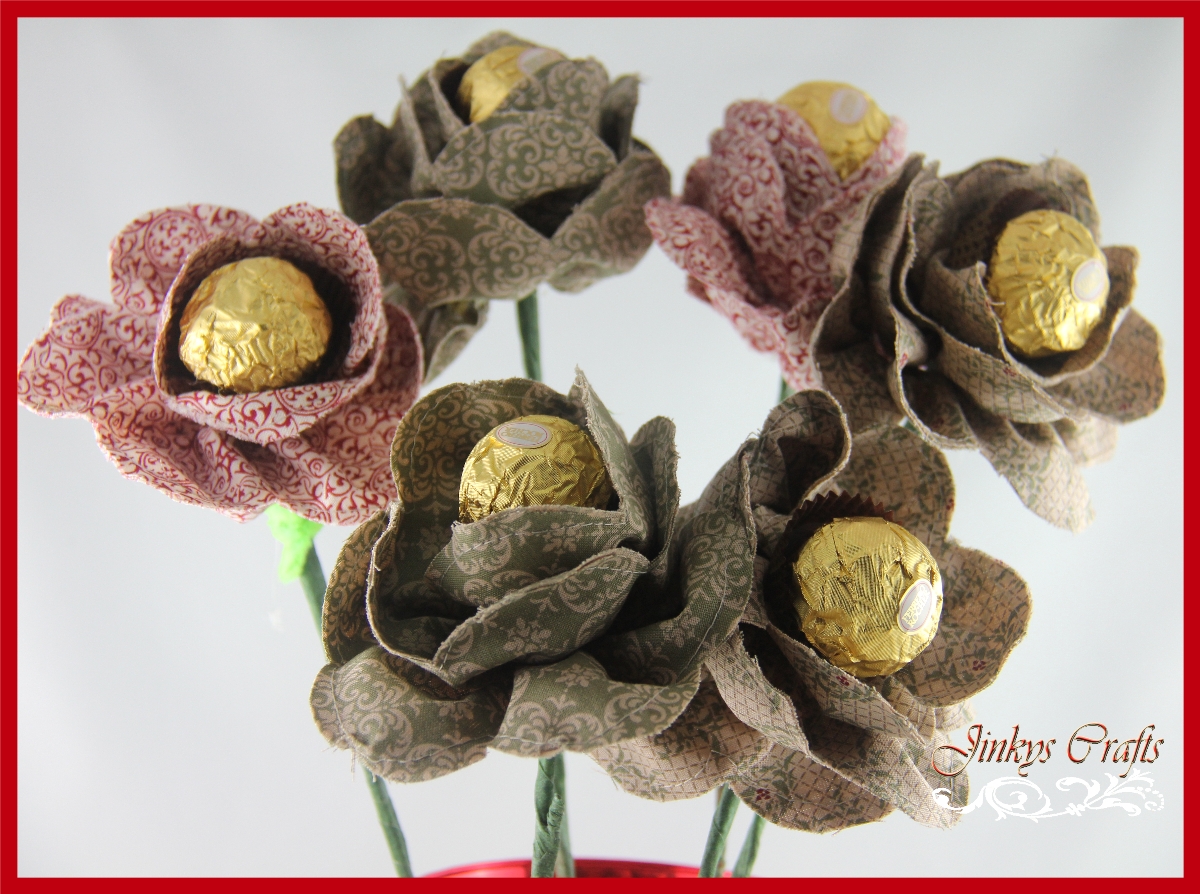 Jinky's Crafts & Designs Fabric Flower Chocolate Bouquet Day 3