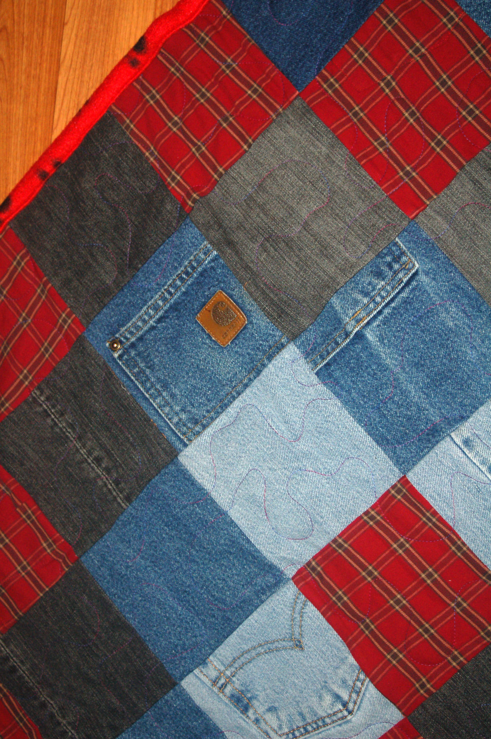 Stitchnquilt Around the World Blue Jeans Quilt